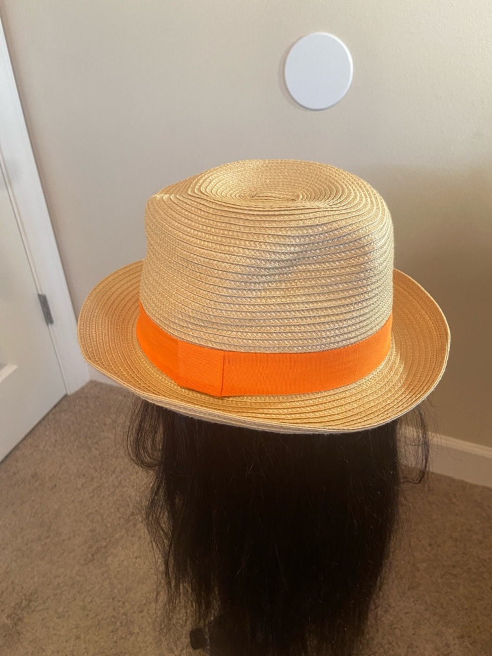 Weaved Fedora with Orange Ribbon